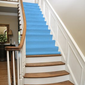 stay put surface protector on stairs