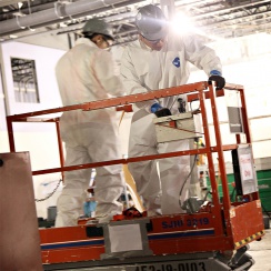 wearing tyvek suit in facility