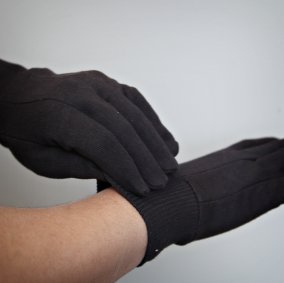 100% Cotton Knit Jersey Gloves Image 1