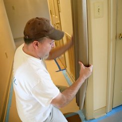 Installing a door jamb protector on door frame