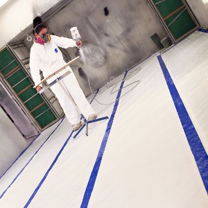 Spray booth surface protection