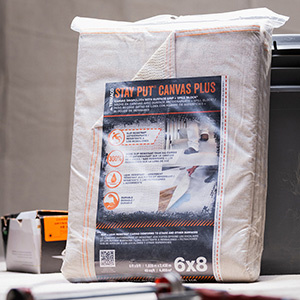 Trimaco 04321 Slip Resistant Dropcloth Stay Put Canvas Plus Drop Cloth,  9-feet x 12-feet